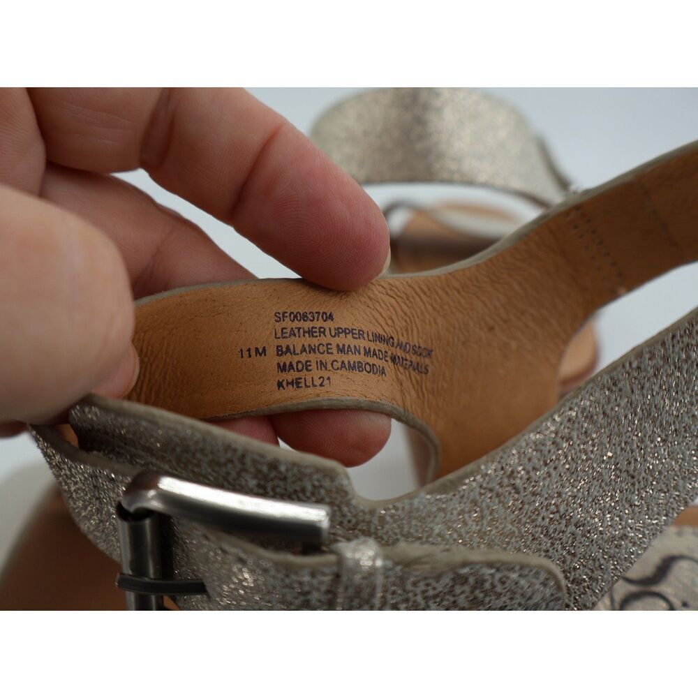 Sofft Garin Sandals Womens Size 11 Gold Metallic Leather Wedge Slingback - Picture 10 of 13